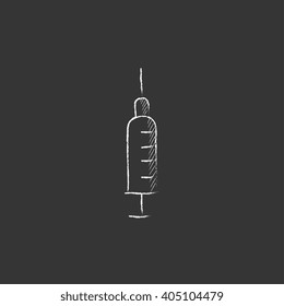 Spritze. In Kreide gezeichnet Symbol.
