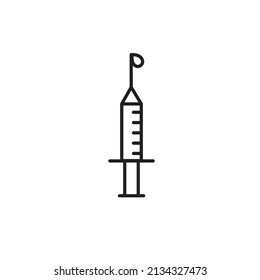 Syringe with drop line icon