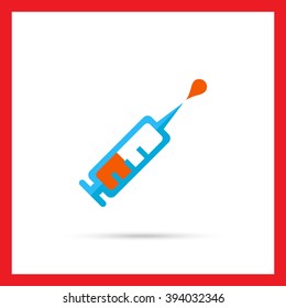Syringe with droplet