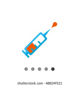 Syringe with droplet