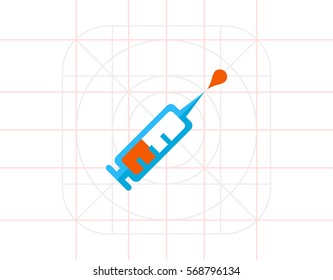 Syringe with droplet