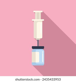 Syringe drug injection icon flat vector. Dose vaccination. Health protection