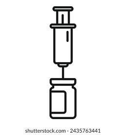 Syringe drug injection icon outline vector. Dose vaccination. Health protection
