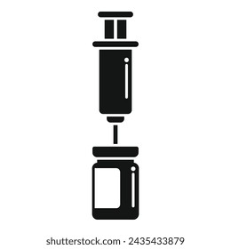 Syringe drug injection icon simple vector. Dose vaccination. Health protection