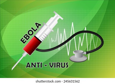 Syringe Ebola antivirus concept. Vector illustration