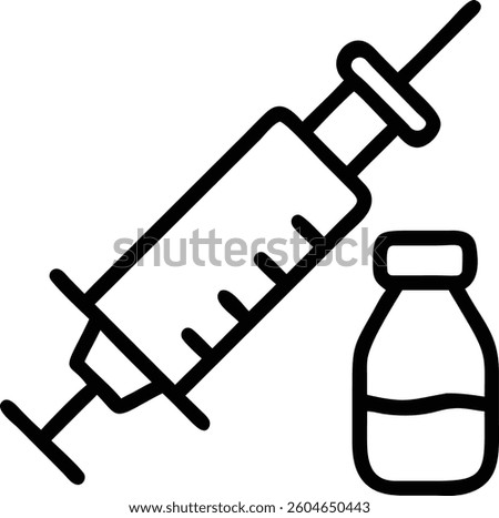 Syringe editable outline icon design.