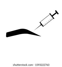 Syringe Eyebrow Icon. An Injection. Vector.