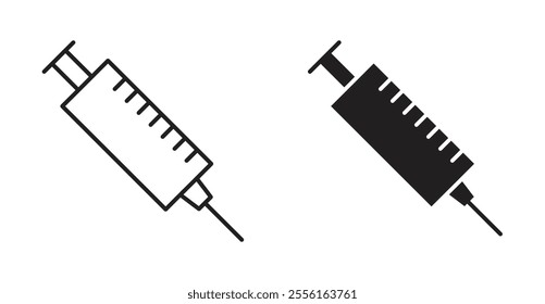 Syringe Filled flat icons set for apps and web ui designs.