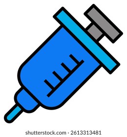 syringe Filled outline icon. Editable stroke.

