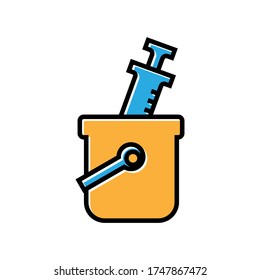 syringe filled outline icon vector design