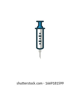 Syringe filled outline icons. Vector illustration. Editable stroke. Isolated icon suitable for web, infographics, interface and apps.
