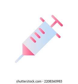 Syringe flat gradient two-color ui icon. Regular vaccination and immunization. Injection. Simple filled pictogram. GUI, UX design for mobile application. Vector isolated RGB illustration