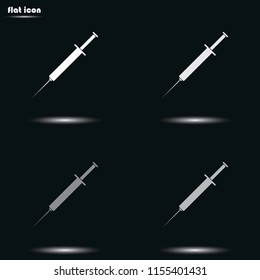 Syringe flat grayscale vector icon.
