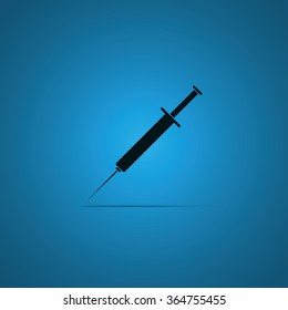 Syringe flat icon.