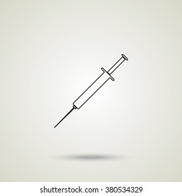 Syringe flat icon.