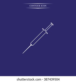 Syringe flat icon.