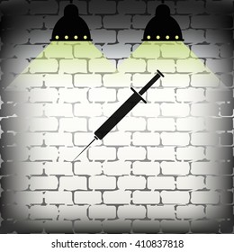 Syringe flat icon.