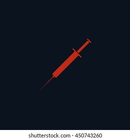 Syringe flat icon.