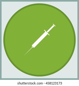 Syringe flat icon.