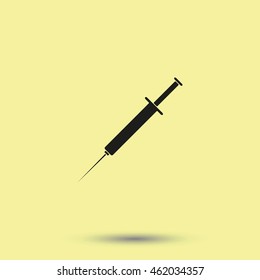 Syringe flat icon.