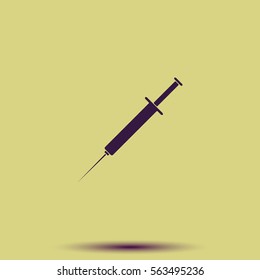 Syringe flat icon.