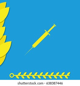 Syringe flat icon.