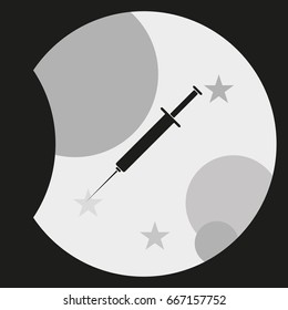 Syringe flat icon.
