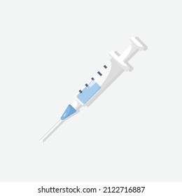 Syringe Flat Icon. Clean Illustration Design Element on Isolated White Background