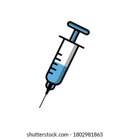 Syringe flat icon. Design template vector