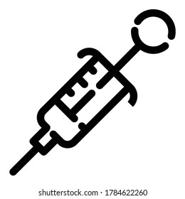 Syringe Flat Icon Isolated On White Background