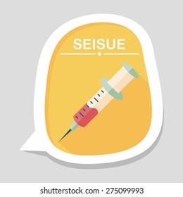 syringe flat icon with long shadow 