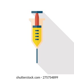 syringe flat icon with long shadow