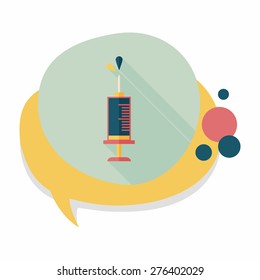 syringe flat icon with long shadow