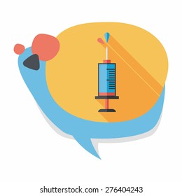 syringe flat icon with long shadow