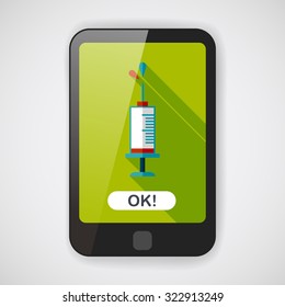 syringe flat icon with long shadow