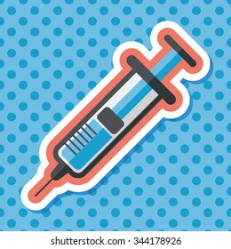 syringe flat icon with long shadow
