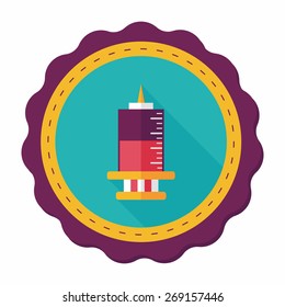 syringe flat icon with long shadow,eps10