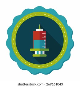 syringe flat icon with long shadow,eps10