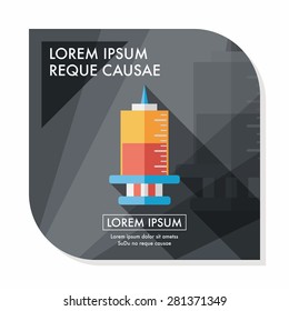 syringe flat icon with long shadow,eps10