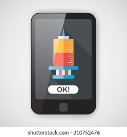 syringe flat icon with long shadow,eps10