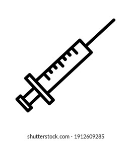 Syringe flat icon. Pictogram for web. Line stroke. Isolated on white background. Vector eps10. Preparats for health