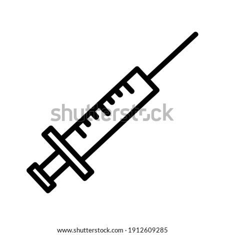 Syringe flat icon. Pictogram for web. Line stroke. Isolated on white background. Vector eps10. Preparats for health Imagine de stoc © 