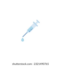 Syringe Flat Icon - Science and Chemical Elements Icon Vector Illustration Isolated.