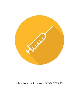 Syringe flat icon with shadow