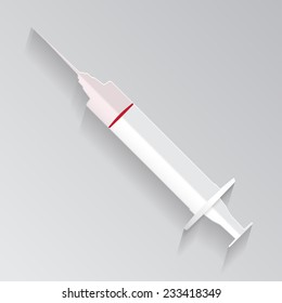syringe flat icon with shadow