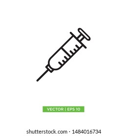 syringe flat icon vector illustration