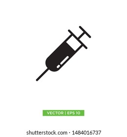 syringe flat icon vector illustration