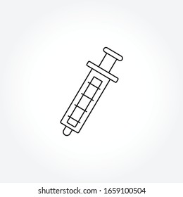 Icono plano de la jeringa. ilustración vectorial.