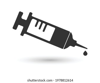 syringe flat icon vector illustration