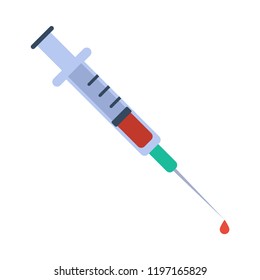 Syringe flat icon. You can be used syringe icon for several purposes like: websites, UI, UX, print templates, promotional materials, info-graphics, web and mobile phone apps.